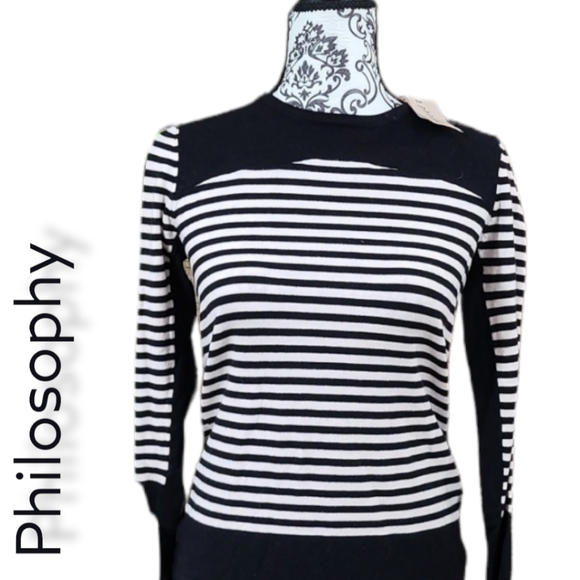 Philosophy Republic Clothing Black & White Striped Knit Top - Picture 4 of 10